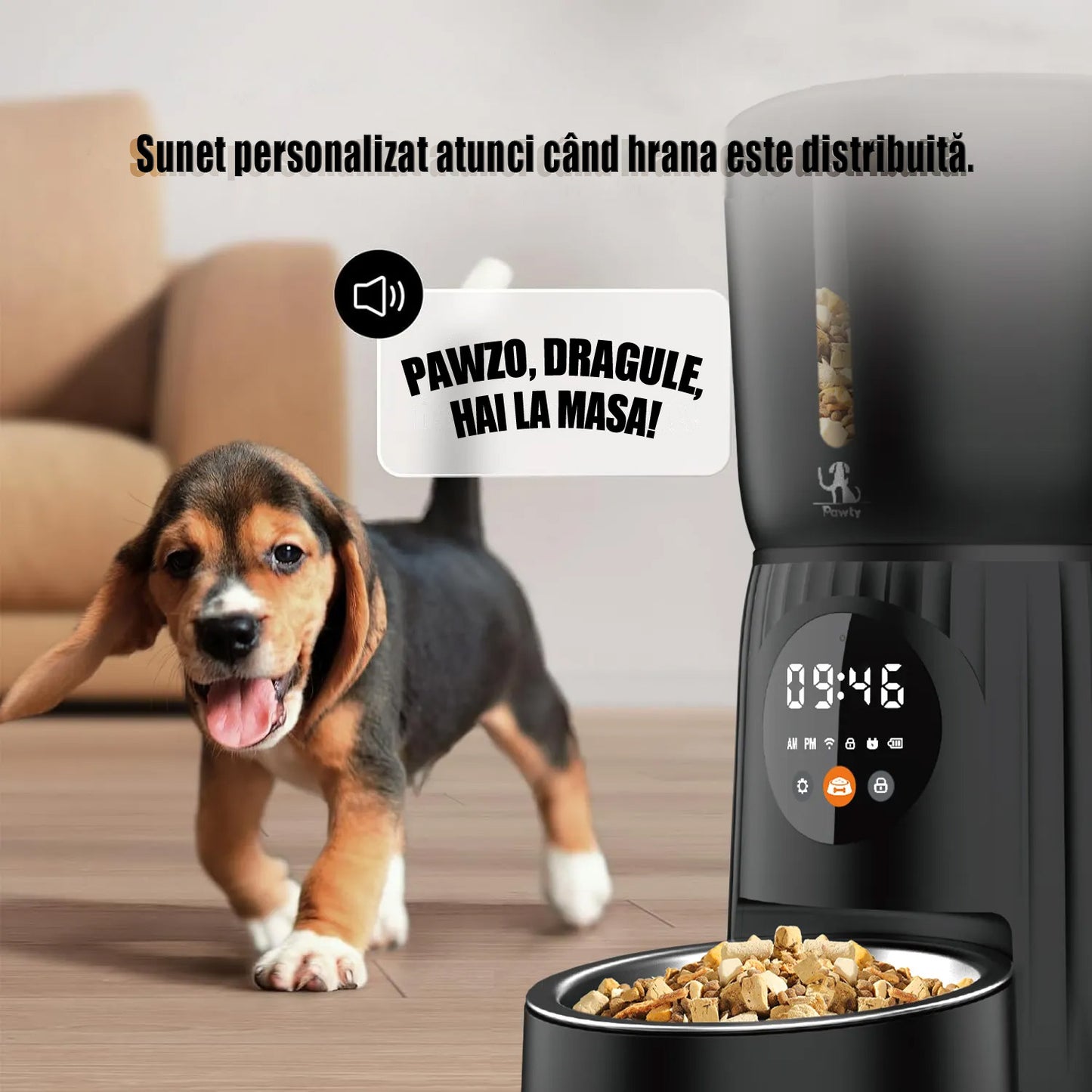 Hranitorul Inteligent Pawzo - 4L Capacitate si Camera HD